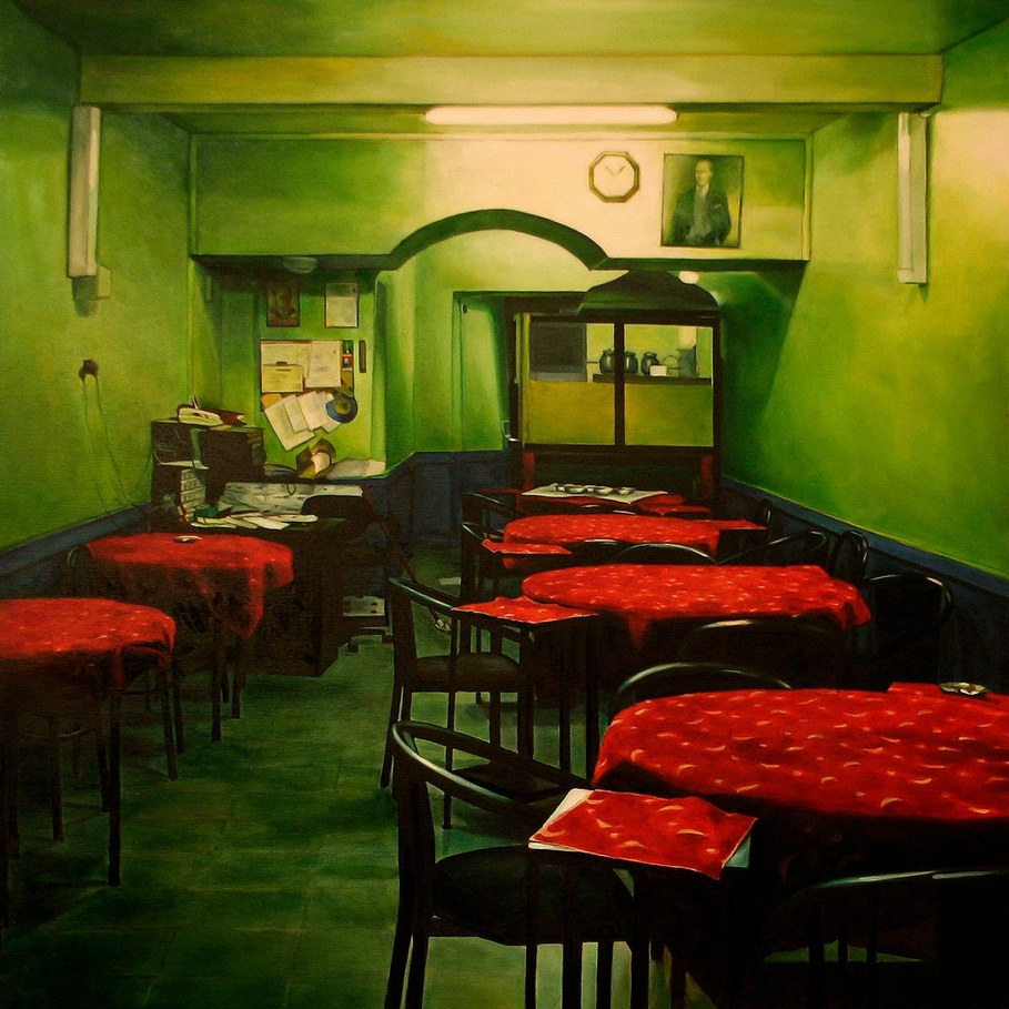 Cinnet Kahvesi, 2006-2007, 130x130cm / Cafe Insanity, 2006-2007, 130x130cm